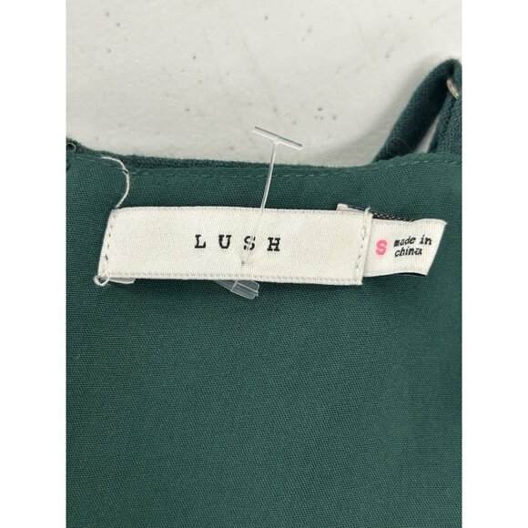 Lush Anthropologie Green Linen Midi Sheath Dress S Bohemian Cottagecore Coastal - Picture 4 of 13